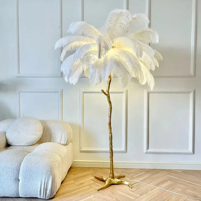 Chic Ostrich Feather Floor Lamp