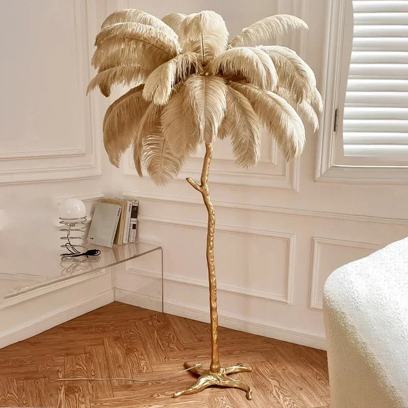 Chic Ostrich Feather Floor Lamp