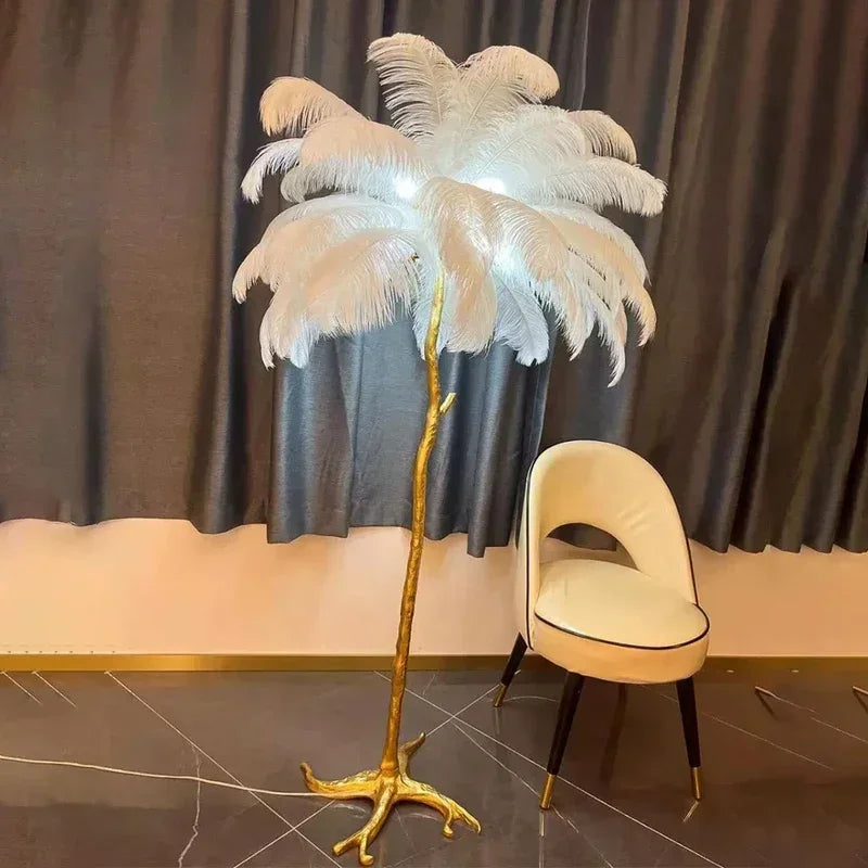 Chic Ostrich Feather Floor Lamp